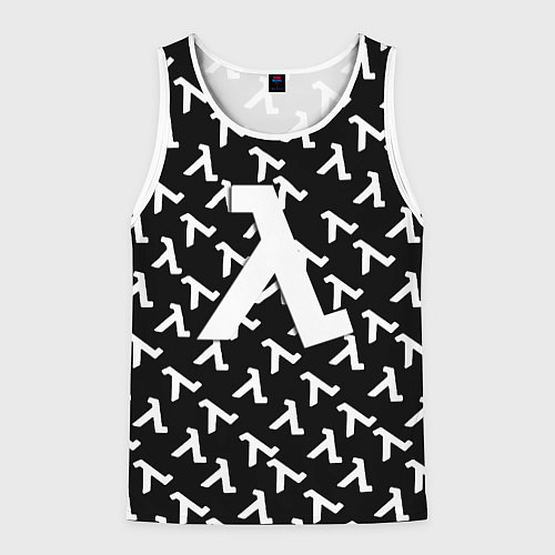 Мужская майка без рукавов Half liife logo pattern / 3D-Белый – фото 1