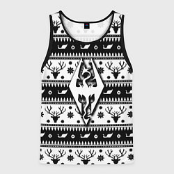 Майка-безрукавка мужская The Elder Scrolls winter deer pattern, цвет: 3D-черный