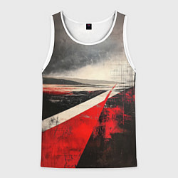 Мужская майка без рукавов Футуристичный пейзаж в ретро стиле