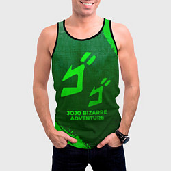 Майка-безрукавка мужская JoJo Bizarre Adventure - green gradient, цвет: 3D-черный — фото 2