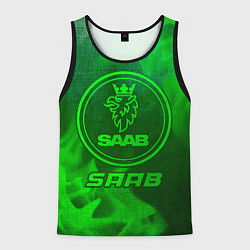 Мужская майка без рукавов Saab - green gradient