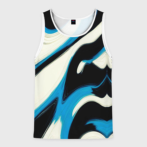 Мужская майка без рукавов Современное искусство абстракции / 3D-Белый – фото 1