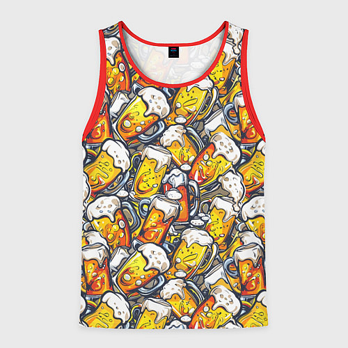 Мужская майка без рукавов Граффити пиво пенное / 3D-Красный – фото 1