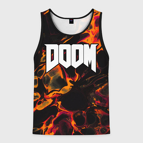 Мужская майка без рукавов Doom red lava / 3D-Черный – фото 1