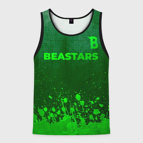 Мужская майка без рукавов Beastars - green gradient посередине / 3D-Черный – фото 1