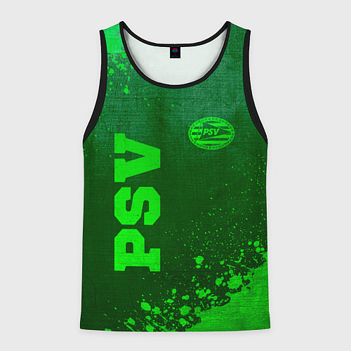 Мужская майка без рукавов PSV - green gradient вертикально / 3D-Черный – фото 1