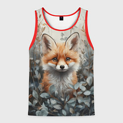 Майка-безрукавка мужская Грустный лисёнок, цвет: 3D-красный