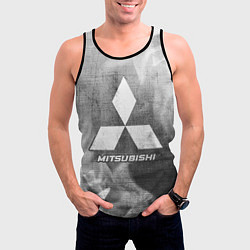 Майка-безрукавка мужская Mitsubishi - grey gradient, цвет: 3D-черный — фото 2