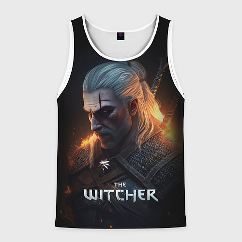 Мужская майка без рукавов The Witcher and fire / 3D-Белый – фото 1