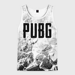 Мужская майка без рукавов PUBG white graphite