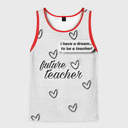 Мужская майка без рукавов Надпись будущий учитель