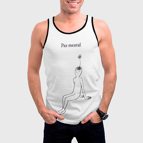 Мужская майка без рукавов Ментальный образ учителя / 3D-Черный – фото 3