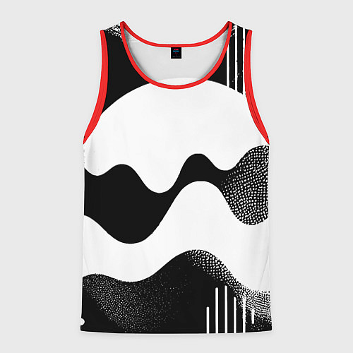 Мужская майка без рукавов Солнечный дождь - абстракция / 3D-Красный – фото 1