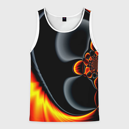 Мужская майка без рукавов Фрактальный узор абстракция / 3D-Белый – фото 1