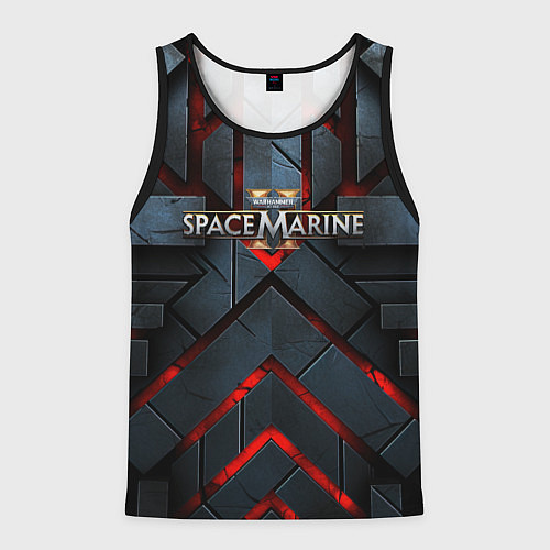 Мужская майка без рукавов Warhammer 40000 space marine 2 лого / 3D-Черный – фото 1