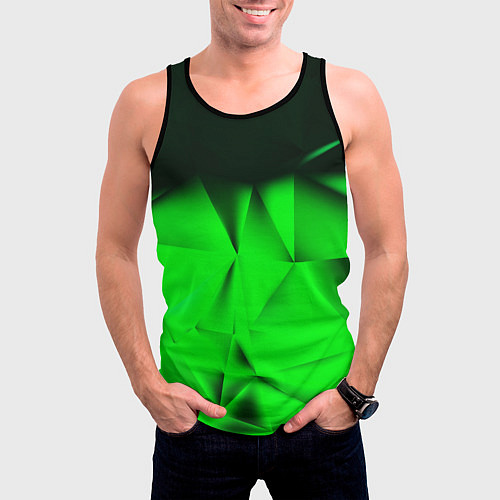 Мужская майка без рукавов Кислотная абстракция кубы / 3D-Черный – фото 3