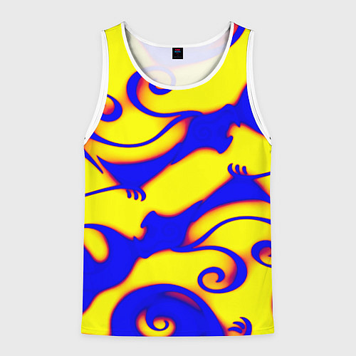Мужская майка без рукавов Аниме драконы неон / 3D-Белый – фото 1