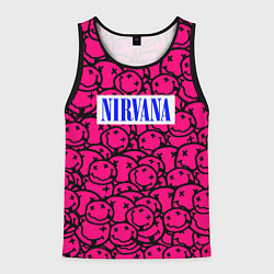 Майка-безрукавка мужская Nirvana pink logo, цвет: 3D-черный