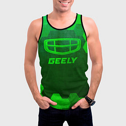 Майка-безрукавка мужская Geely - green gradient, цвет: 3D-черный — фото 2