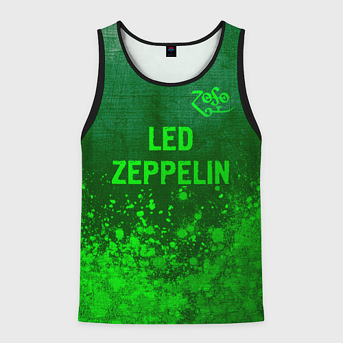 Мужская майка без рукавов Led Zeppelin - green gradient посередине / 3D-Черный – фото 1