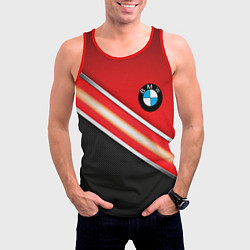 Майка-безрукавка мужская BMW geometry steel, цвет: 3D-красный — фото 2