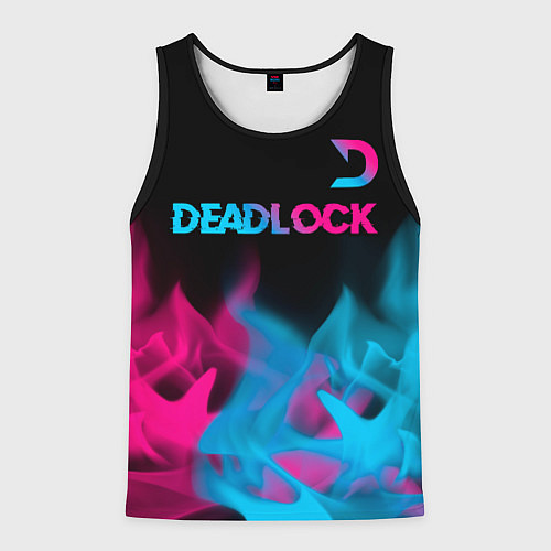 Мужская майка без рукавов Deadlock - neon gradient посередине / 3D-Черный – фото 1