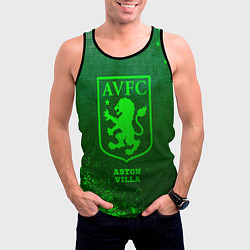 Майка-безрукавка мужская Aston Villa - green gradient, цвет: 3D-черный — фото 2