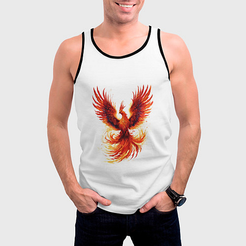 Мужская майка без рукавов Восставший из пепла Феникс / 3D-Черный – фото 3