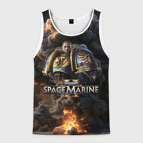 Мужская майка без рукавов Captain Titus Warhammer 40000 space marine 2 / 3D-Белый – фото 1