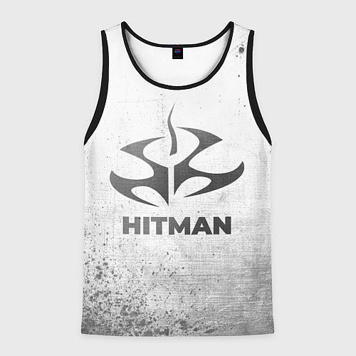 Мужская майка без рукавов Hitman - white gradient / 3D-Черный – фото 1