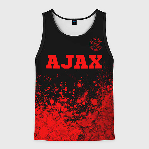 Мужская майка без рукавов Ajax - red gradient посередине / 3D-Черный – фото 1