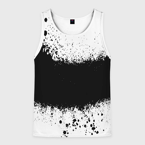 Мужская майка без рукавов Просто краски чёрные / 3D-Белый – фото 1
