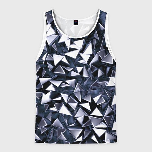 Мужская майка без рукавов Взрыв геометрических треугольников / 3D-Белый – фото 1