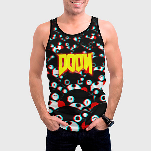Мужская майка без рукавов Doom anime / 3D-Черный – фото 3