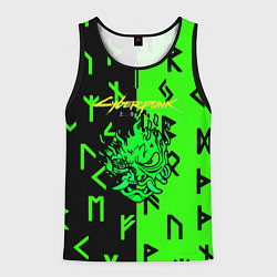 Майка-безрукавка мужская Cyberpunk 2077 символы, цвет: 3D-черный