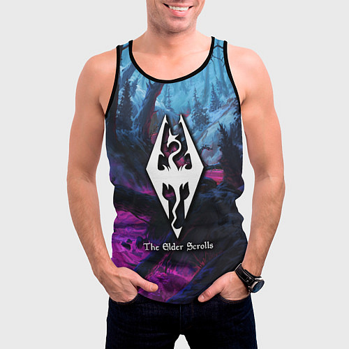 Мужская майка без рукавов Skyrim game steel / 3D-Черный – фото 3