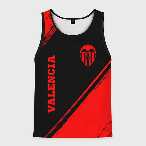 Мужская майка без рукавов Valencia - red gradient вертикально / 3D-Черный – фото 1