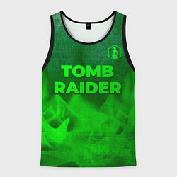 Майка-безрукавка мужская Tomb Raider - green gradient посередине, цвет: 3D-черный