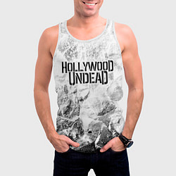 Майка-безрукавка мужская Hollywood Undead white graphite, цвет: 3D-белый — фото 2