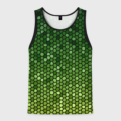 Мужская майка без рукавов Мозаика под зеленую змею / 3D-Черный – фото 1
