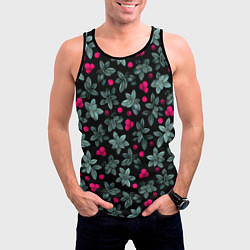 Майка-безрукавка мужская Клюквенный паттерн, цвет: 3D-черный — фото 2