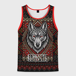 Майка-безрукавка мужская Верность волк Славянский, цвет: 3D-красный