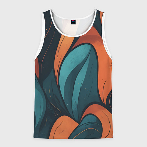 Мужская майка без рукавов Темные и теплые контрасты / 3D-Белый – фото 1