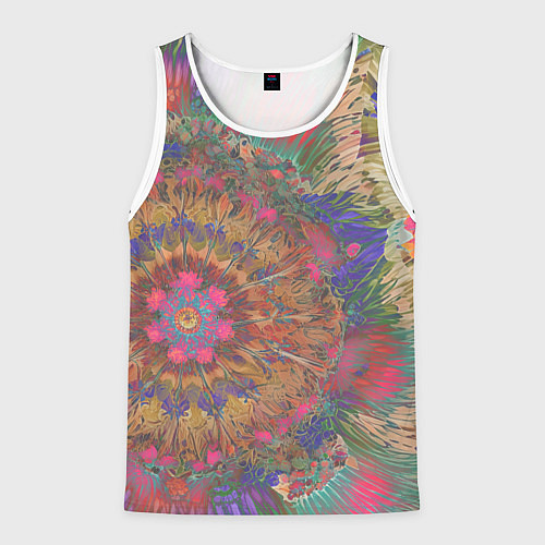 Мужская майка без рукавов Калейдоскоп красок / 3D-Белый – фото 1