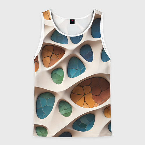 Мужская майка без рукавов Вдохновлено Антонио Гауди / 3D-Белый – фото 1