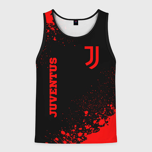 Мужская майка без рукавов Juventus - red gradient вертикально / 3D-Черный – фото 1