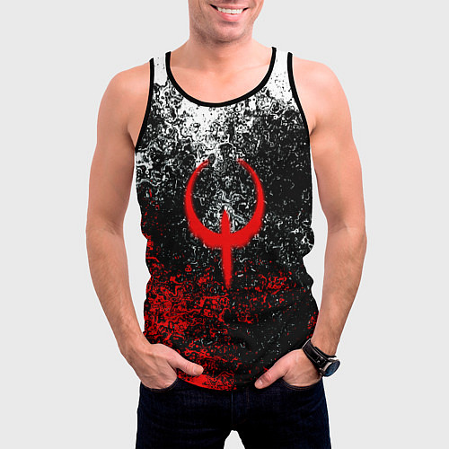 Мужская майка без рукавов Quake брызги красок / 3D-Черный – фото 3