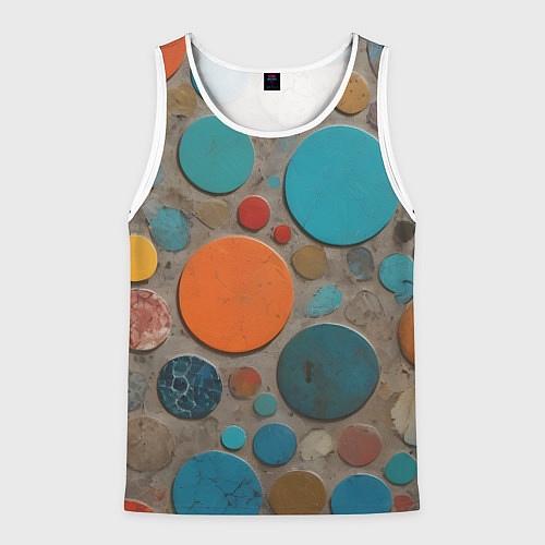 Мужская майка без рукавов Арт вариация терраццо / 3D-Белый – фото 1