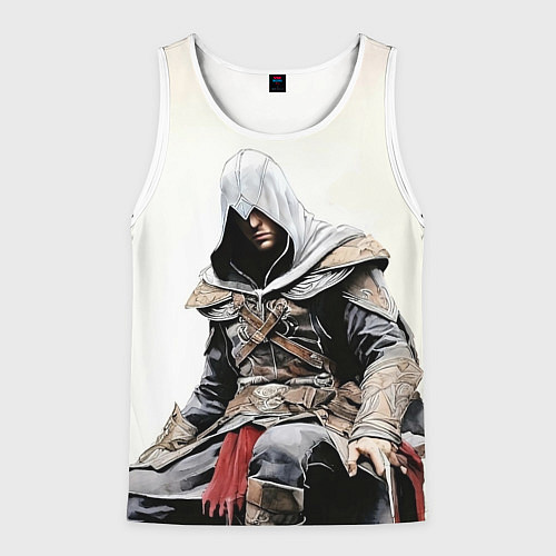 Мужская майка без рукавов Assassins creed game 2 / 3D-Белый – фото 1