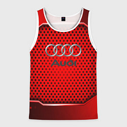 Майка-безрукавка мужская AUDI текстура металик, цвет: 3D-белый